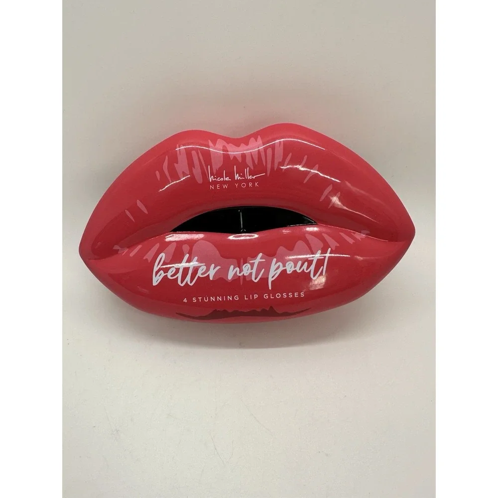 Nicole Miller Lip Gloss Collection 4 Count Pack of‎ 1 Better Not Pout Pink